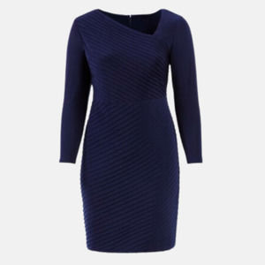 Adrianna Papell Angled Pintuck Sheath Dress